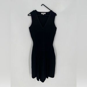 Opening Ceremony Sculpt Structured Scuba V Neck Knit Insert Seamed Mini Dress